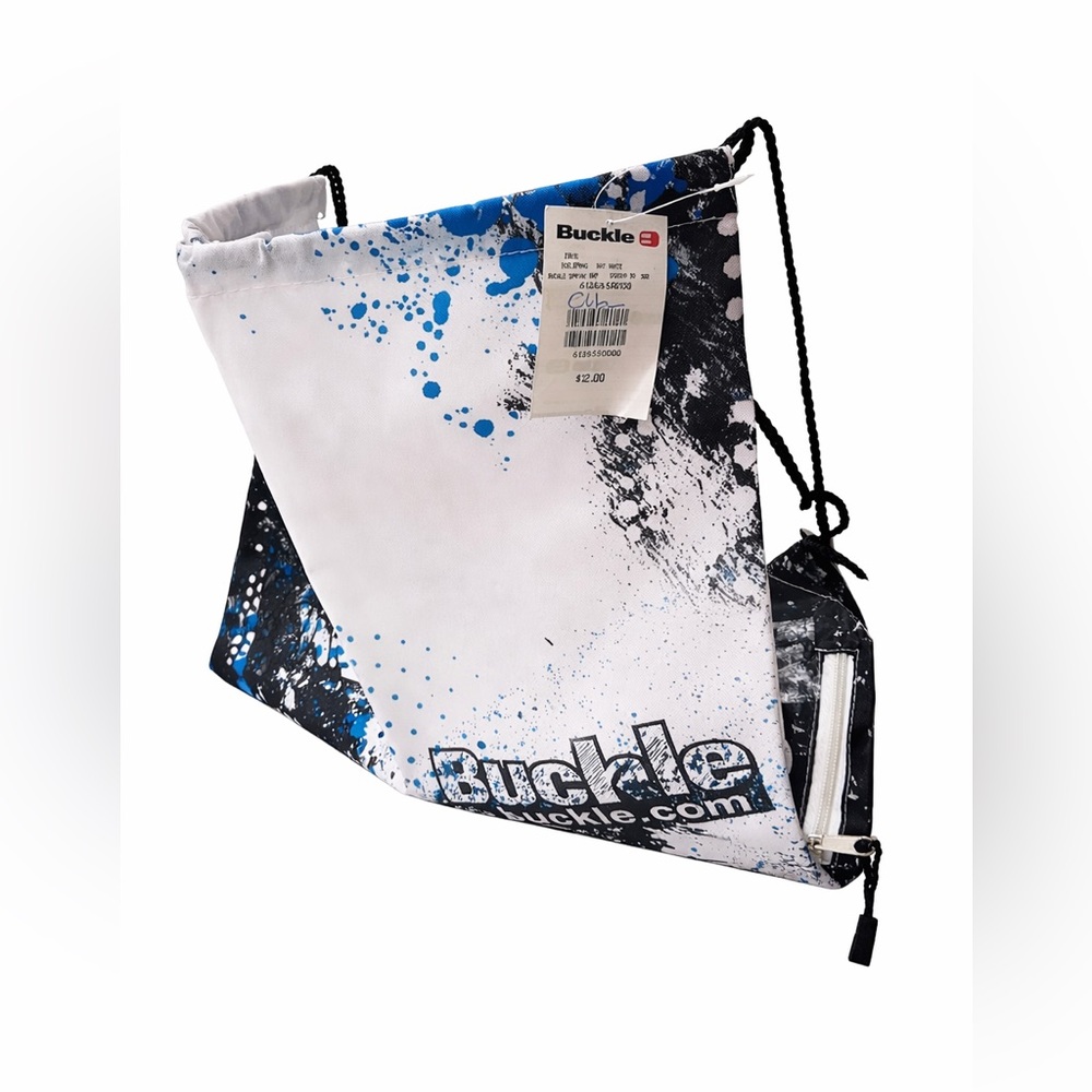 Buckle Splatter Design Drawstring Bag